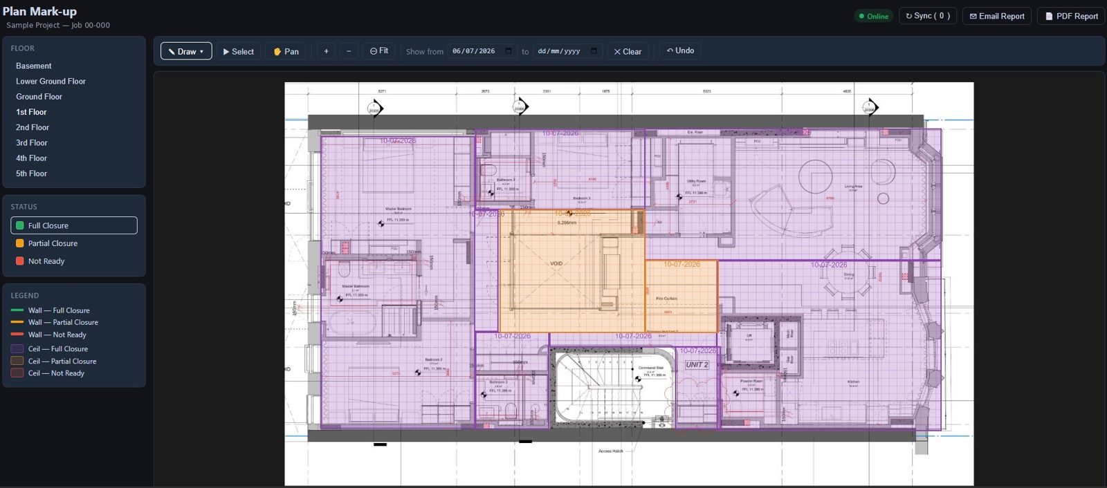 On-site plan mark-up